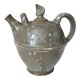 Enamelled stoneware ceramic teapot