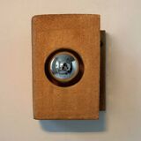 Vintage raw clay chamotte wall light, Guy Bareff, France 1970