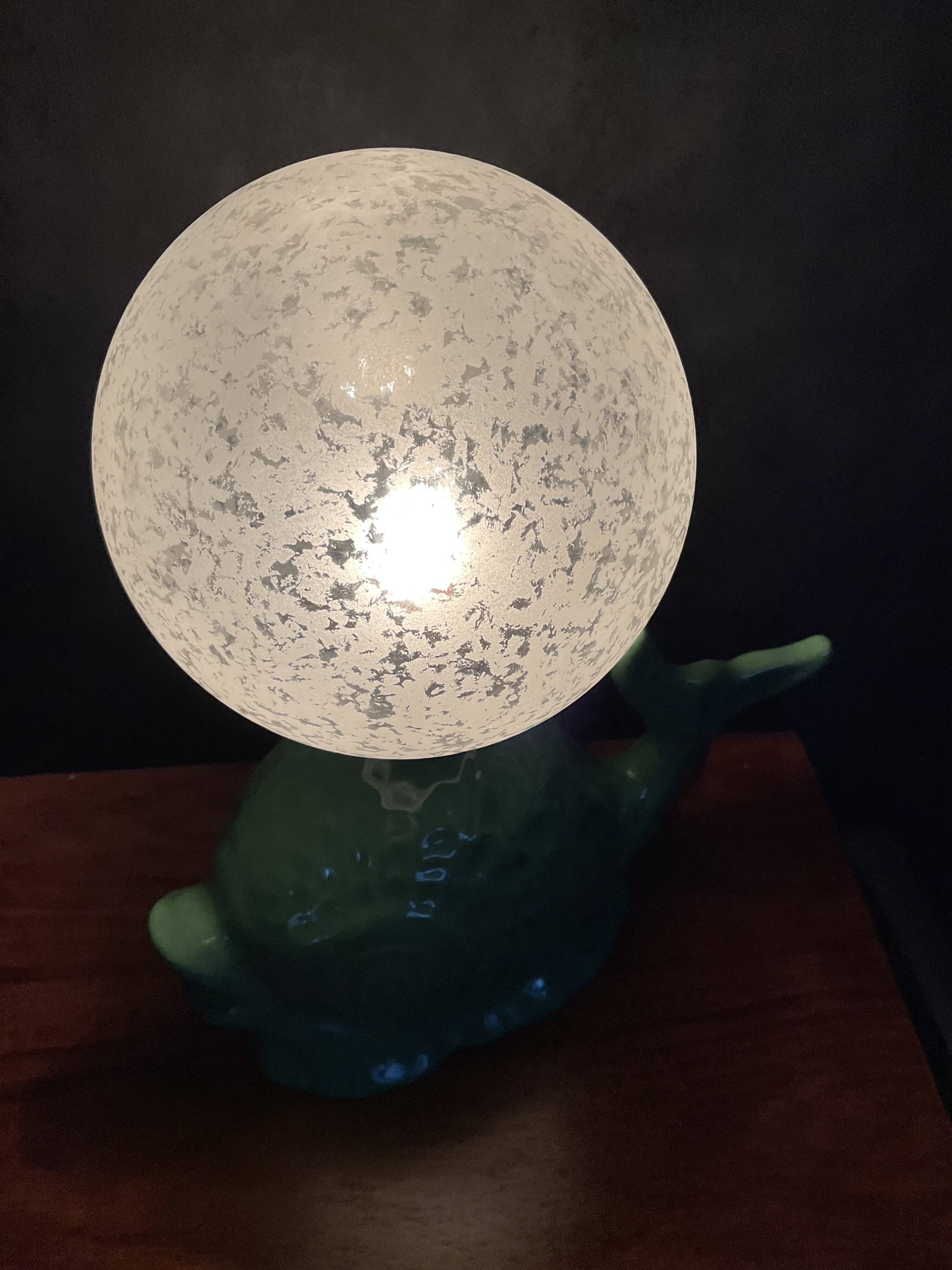 Vintage ceramic fish lamp 70s