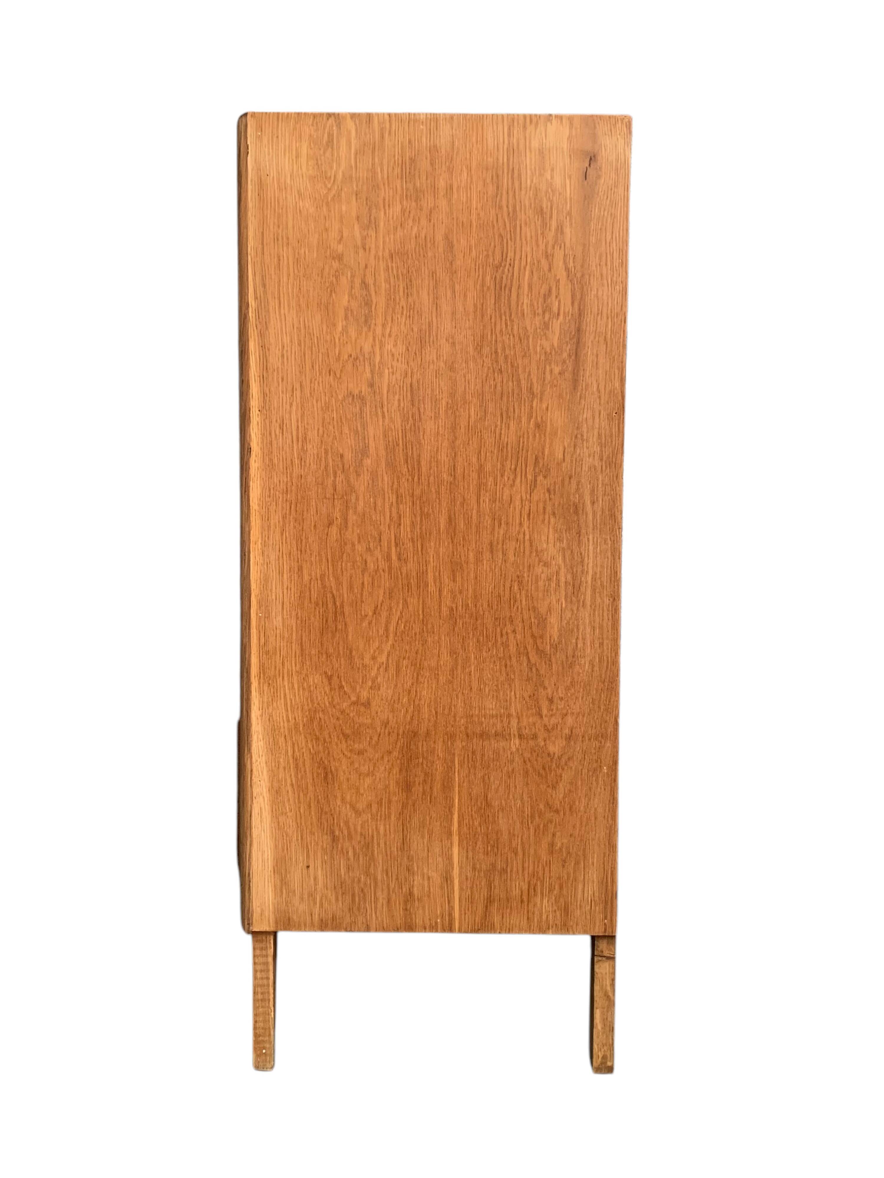 Chest of drawers with compass feet, raw wood, 1950s