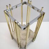 Mid-Century Modern Italian Travertine, Chrome and Brass Umbrella Stands, 70
