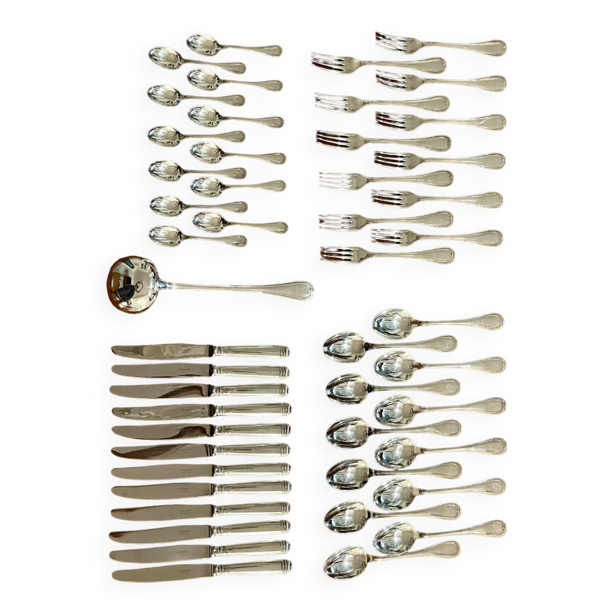 Christofle Malmaison cutlery 49pieces very good condition silver metal