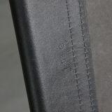 Vintage black leather bauhaus chair, italy
