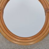 Oval rattan mirror