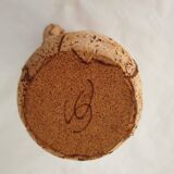 Terracotta and cork pitcher with floral motif - Signed (Signature to be identified)