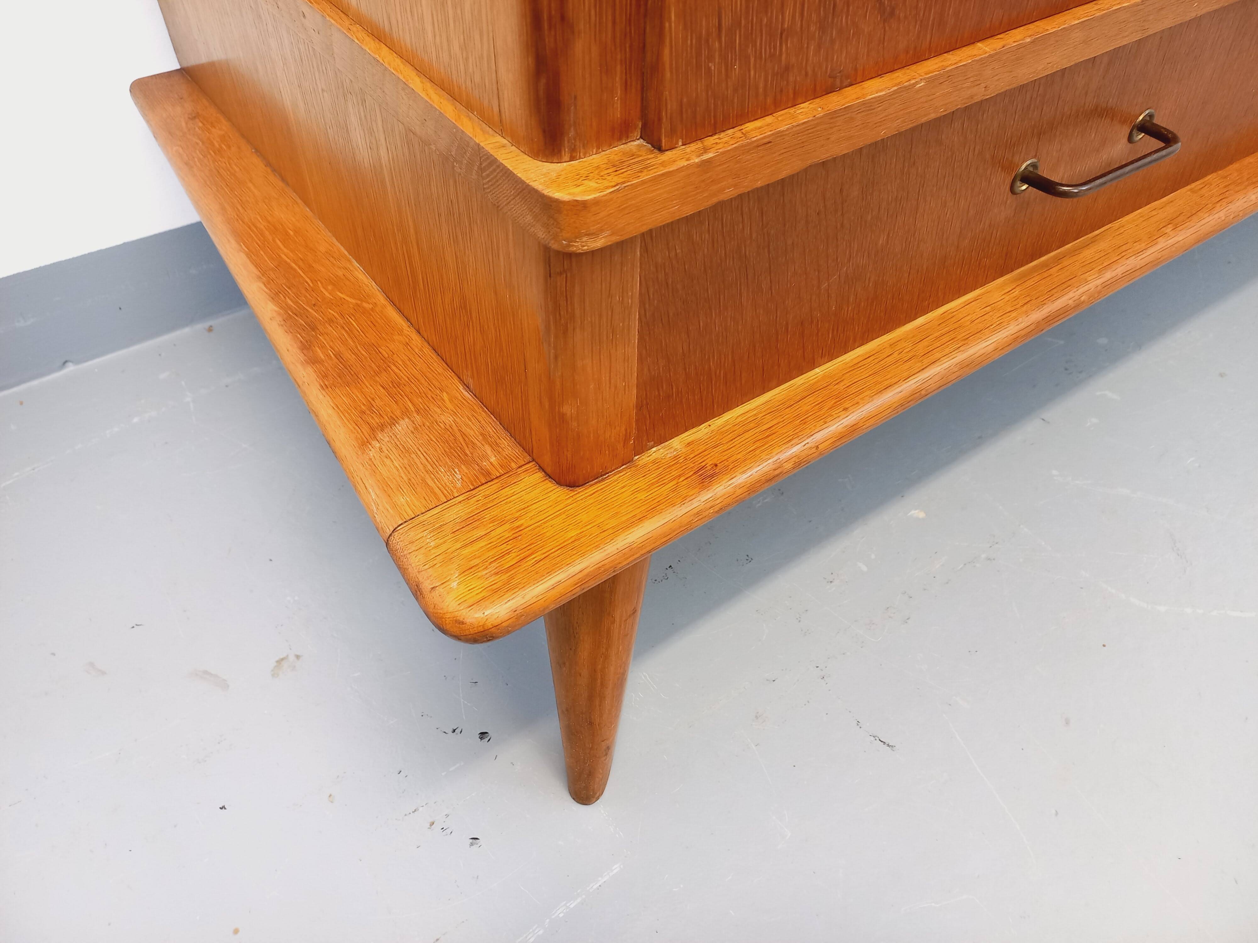 Vintage oak wardrobe from the 1960s.