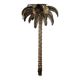 Palm Tree Floor Lamp in Gold Metal and Black Lacquered Mirror