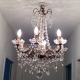 Lustre en bronze et cristal