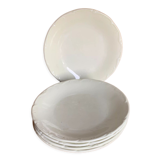 6 assiettes plates porcelaine de Sologne