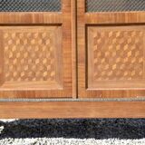Marquetry and bronze showcase