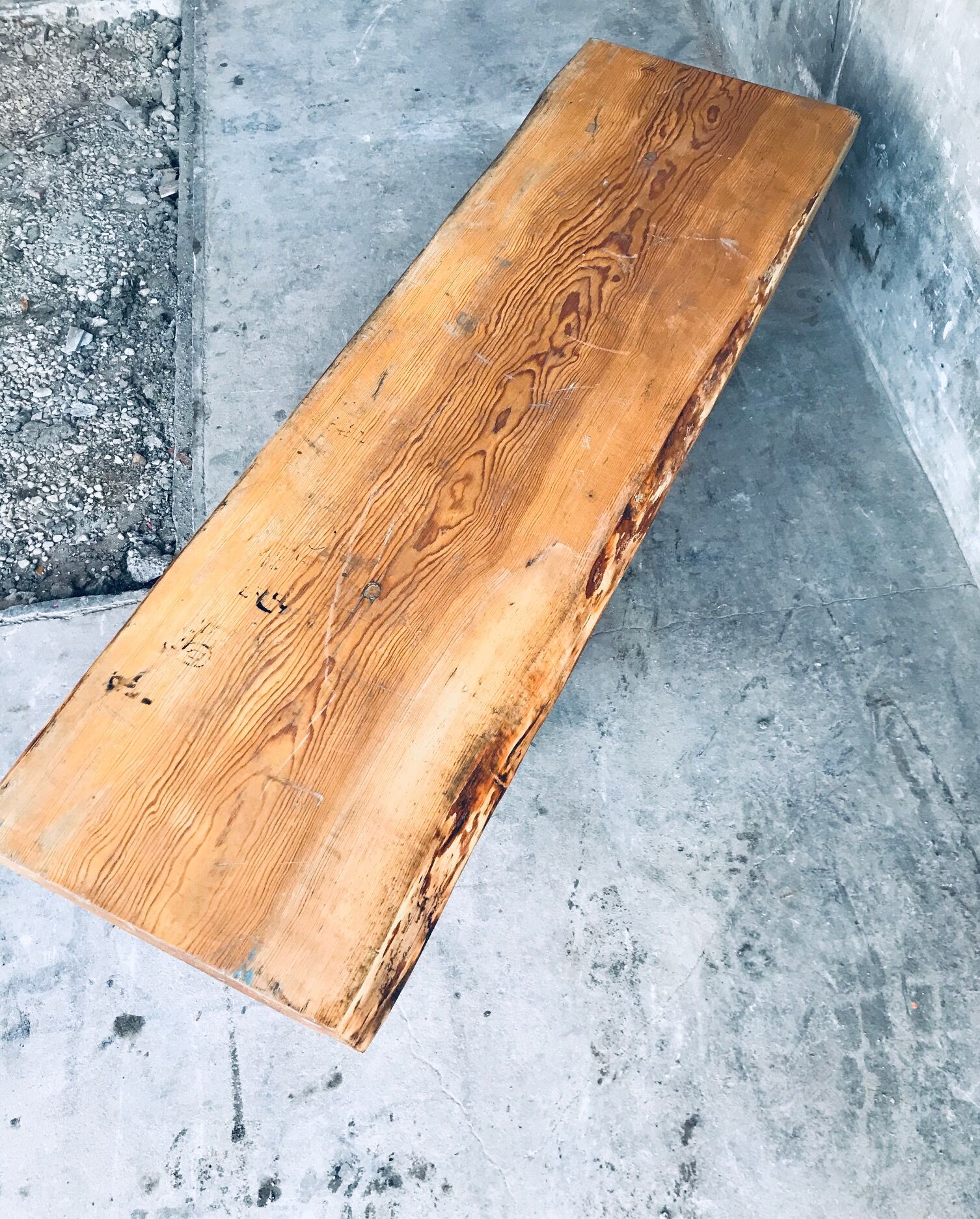 Bench in raw wood