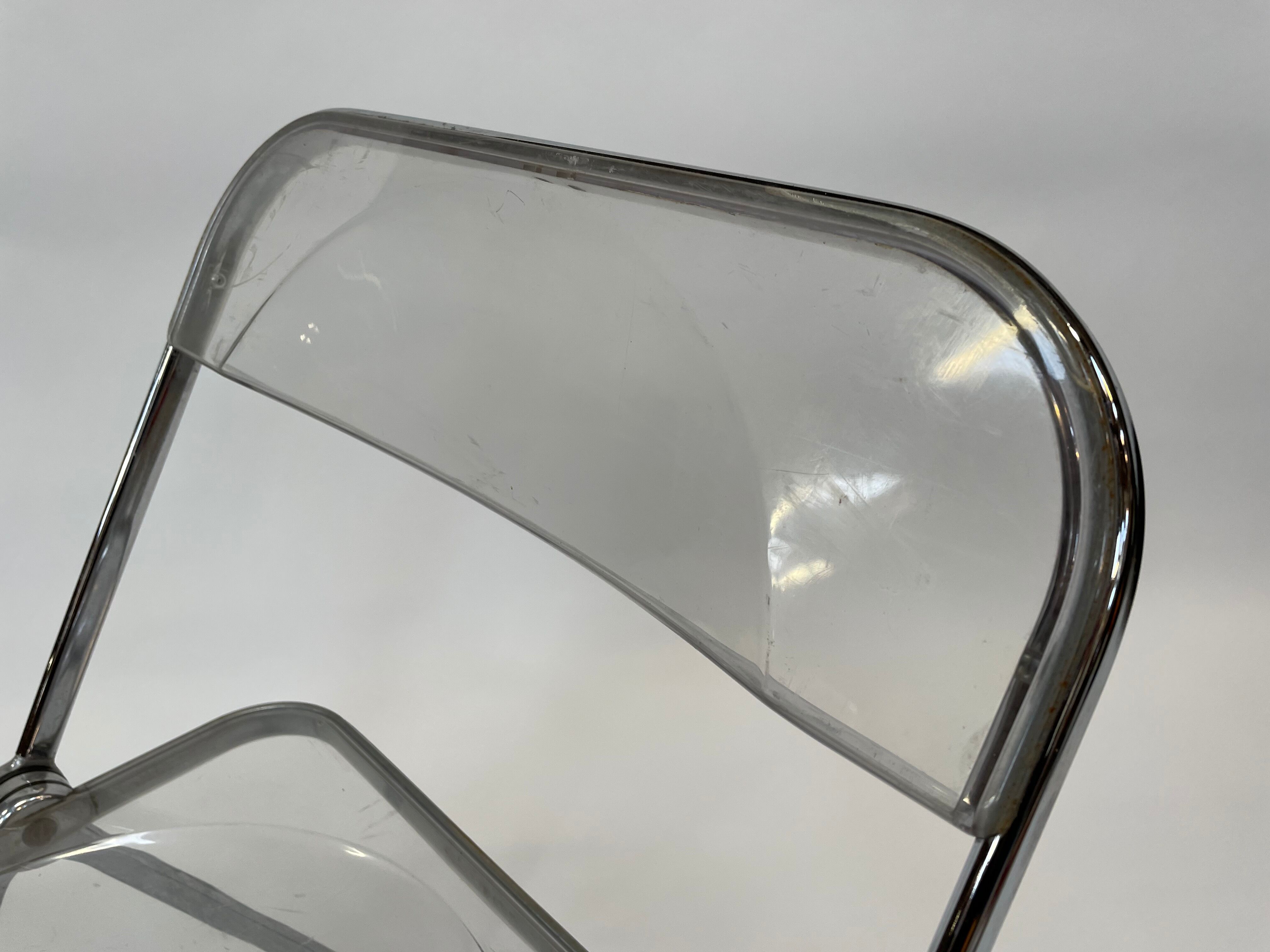 Giancarlo piretti plia lucite folding chairs for castelli
