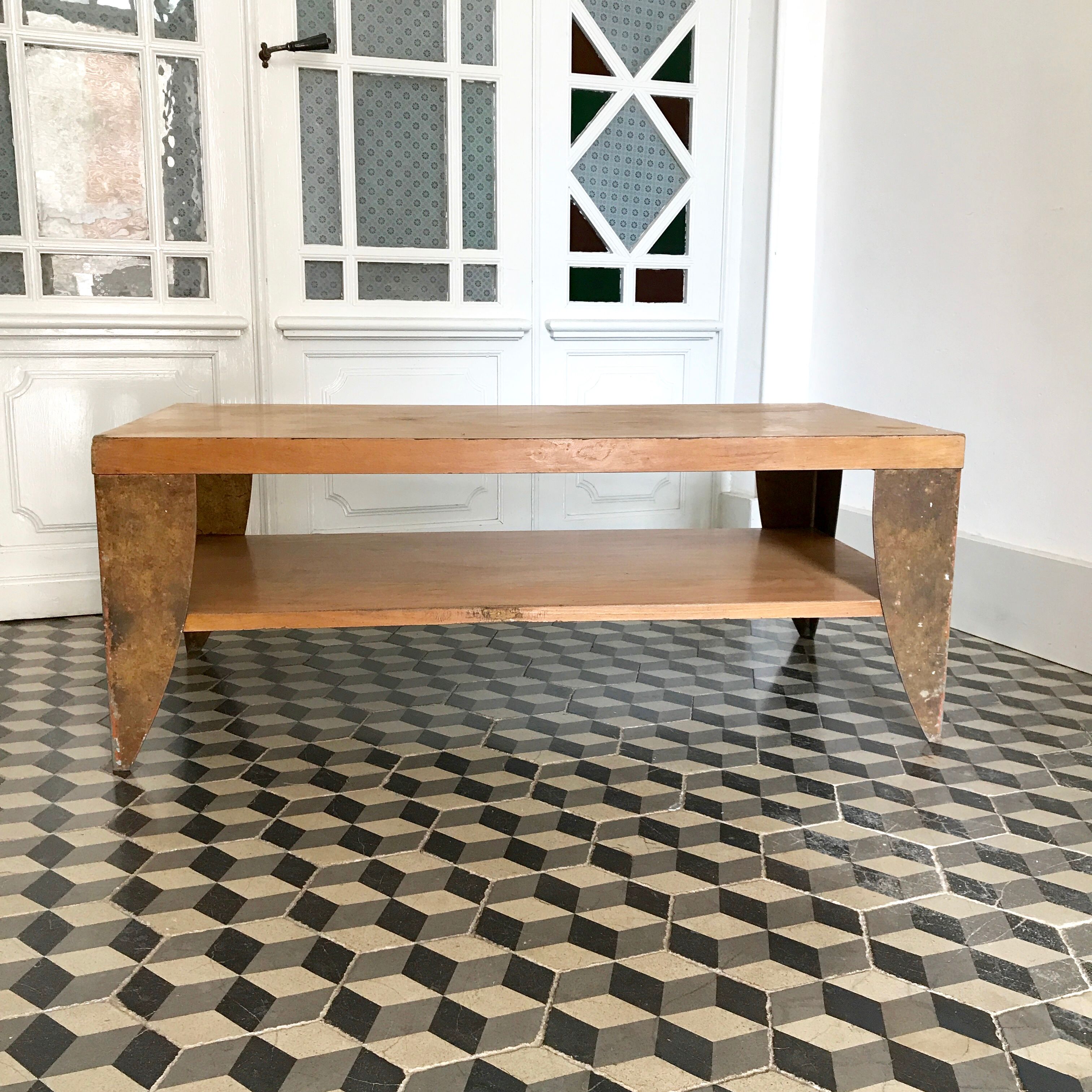 Table basse en bois et métal