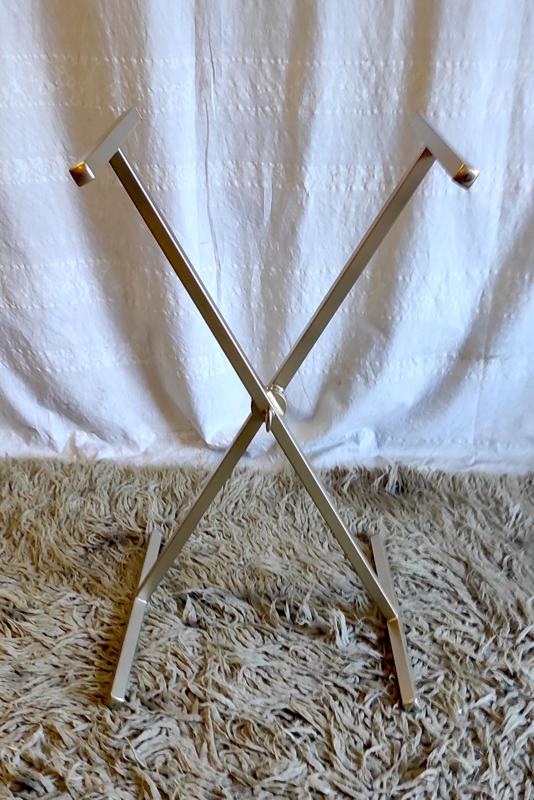 Articulated coffee table gilded metal and glass – 60s/70s