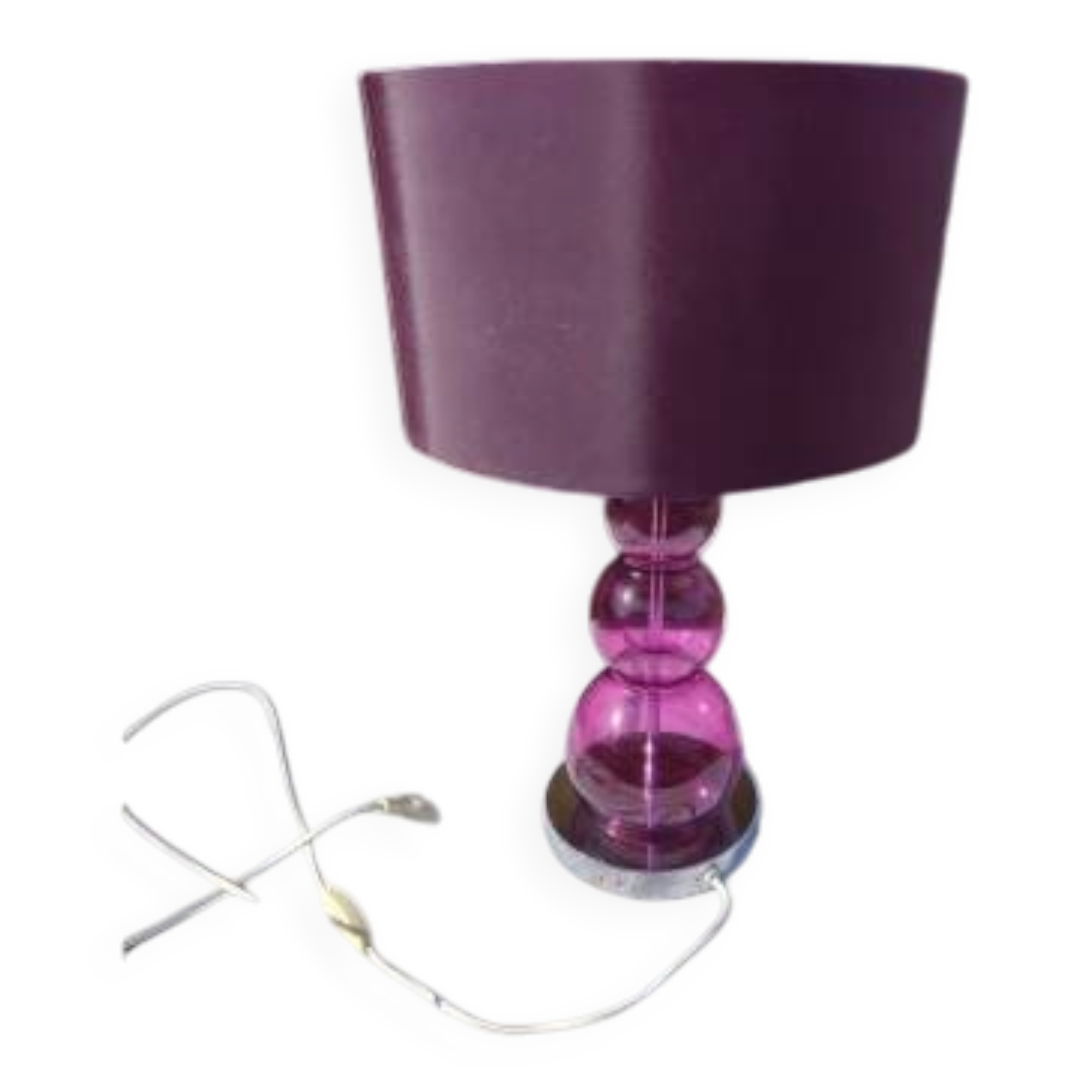 Lampe vintage en chrome et verre de couleur