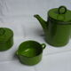 Green enamelled porcelain coffee set