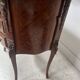 Half-moon commode in Louis XV style with cube marquetry from the 20th century.