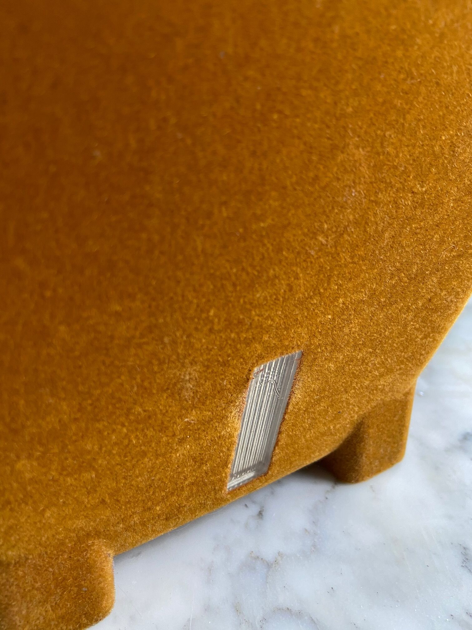 Orange velvet plant pot