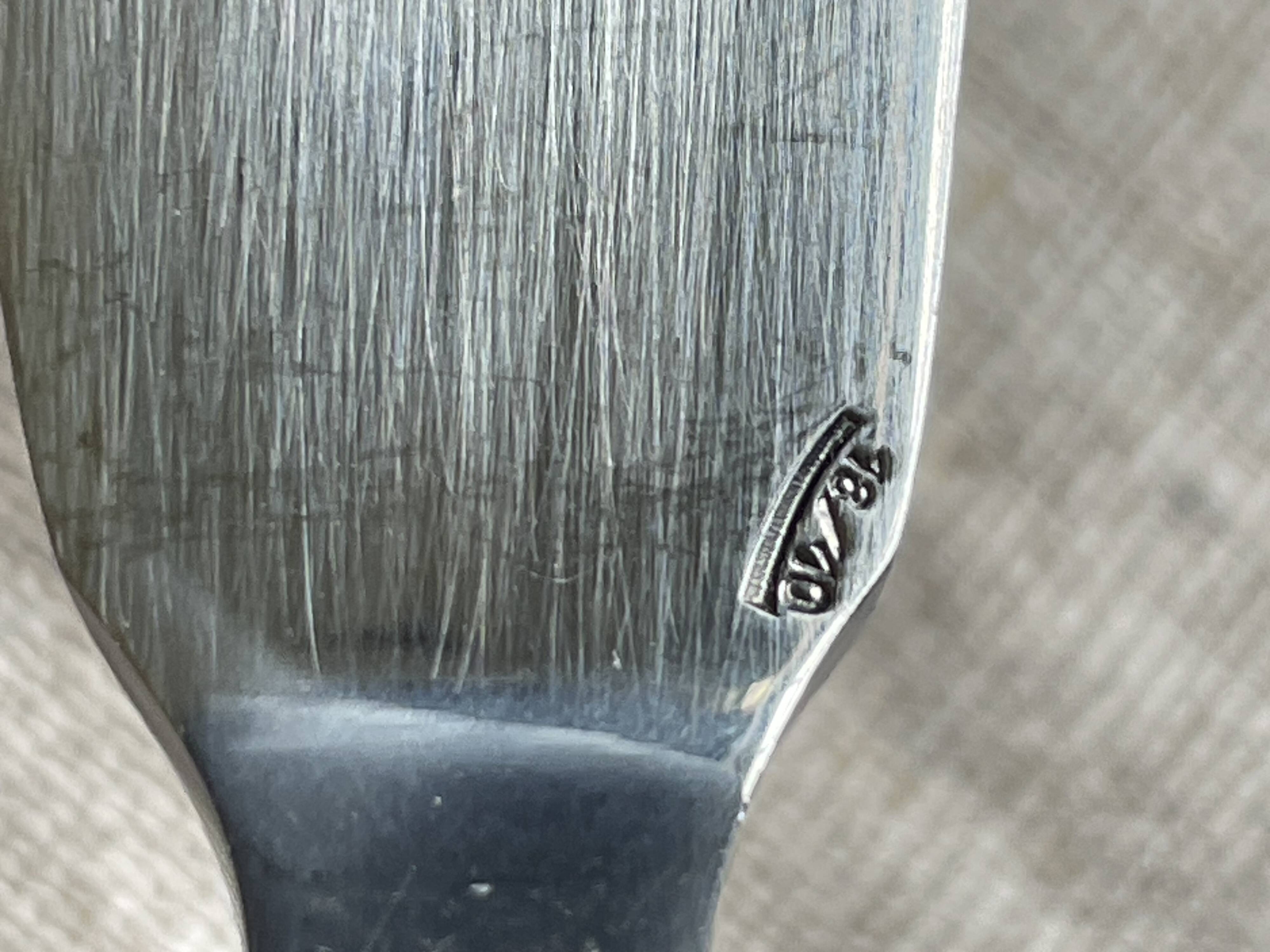 Vintage toile de Jouy cutlery set for 12 fish forks, stainless steel 18/10, like new.