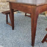 Small farm table and its two benches, vintage