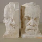 Pair of bookends in plaster