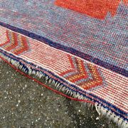 Handmade wool Berber rug with long pile, 110x150cm.