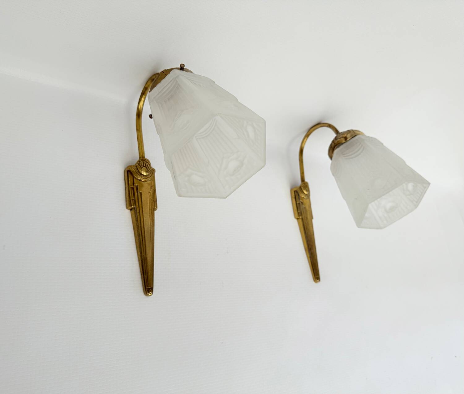Antique art deco wall lights