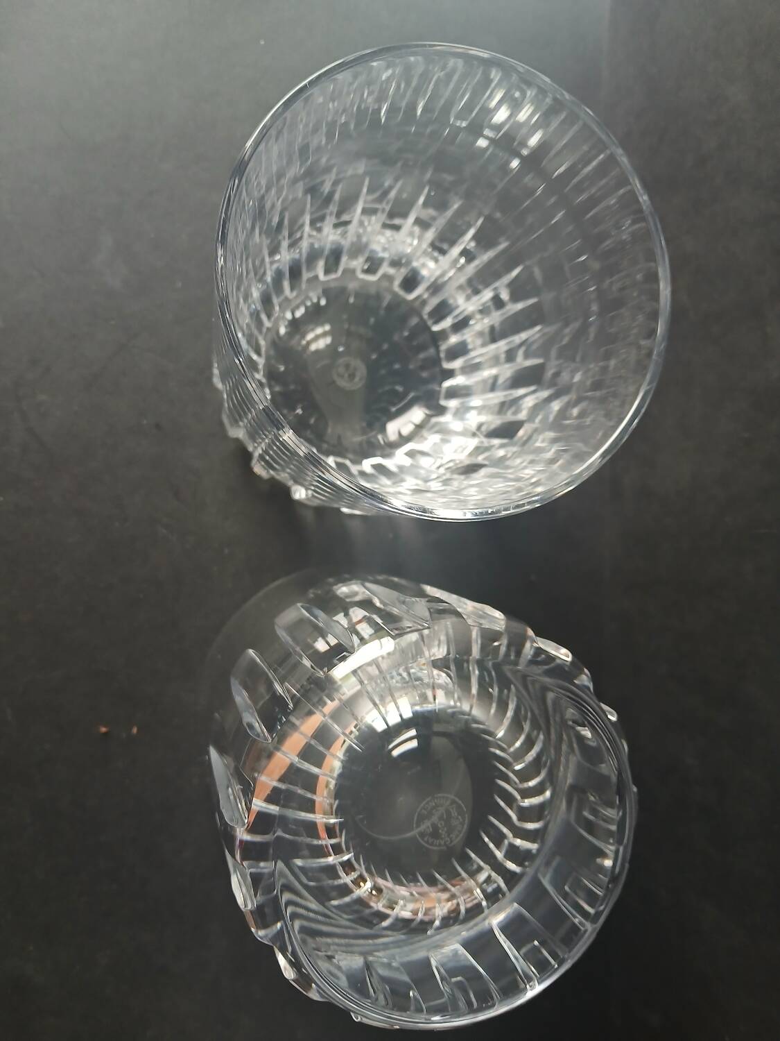 Lot of 2 Rotary Gm whisky glasses in Baccarat crystal.