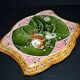 Onnaing? Art Nouveau slipware trivet with bird decoration, ceramic trivet, 1910