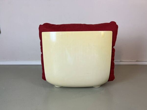 Fauteuils coque vintage rouge lounge années 70 mid-century rétro