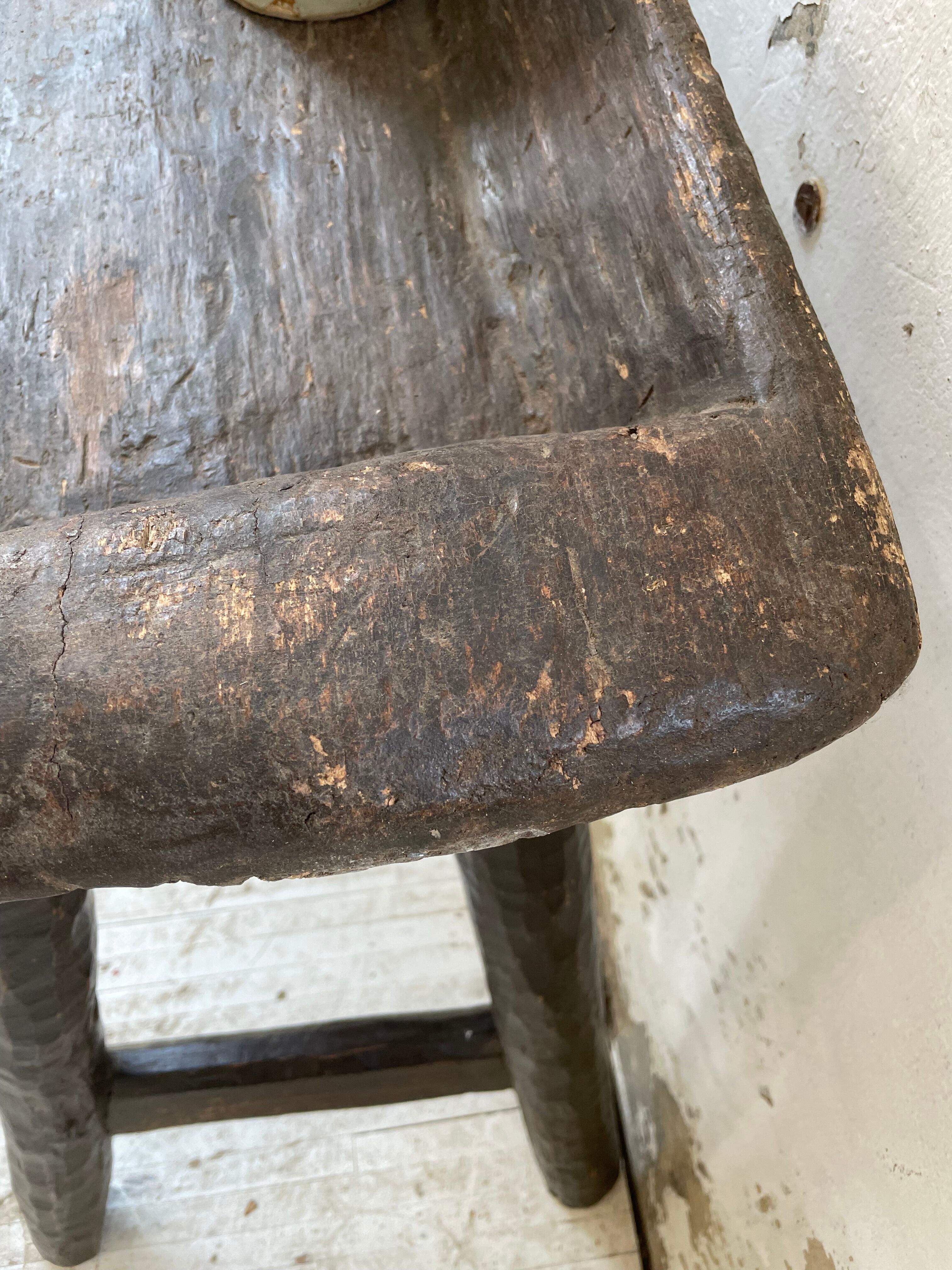 Brutalist solid wood console