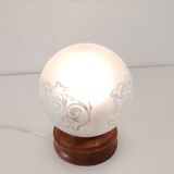 Small vintage 60s wooden table lamp