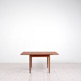 Rosewood / leather dining / gaming table by Poul Hundevad