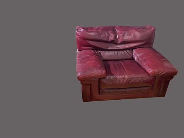 Ensemble Roche Bobois – Cuir cognac patiné – Design années 80