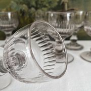 6 verres anciens à côtes creuses, fin 19ème