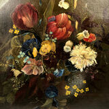 French School nineteenth oil on canvas, bouquet of flowers dated 1883