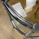 Half-moon side table double chrome tray and smoked glass 70's