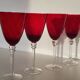 4 large red blown glass stemmed glasses 320 ml