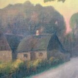 Vintage danish oil on canvas “sunset”, signed by a.takmar 1880-1960