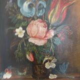 Oil painting on old canvas