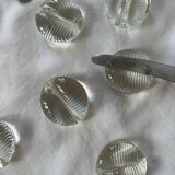 Pukeberg clear glass knife/card holder