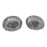Two French crystal ashtrays