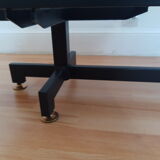 Vintage industrial coffee table metal and glass