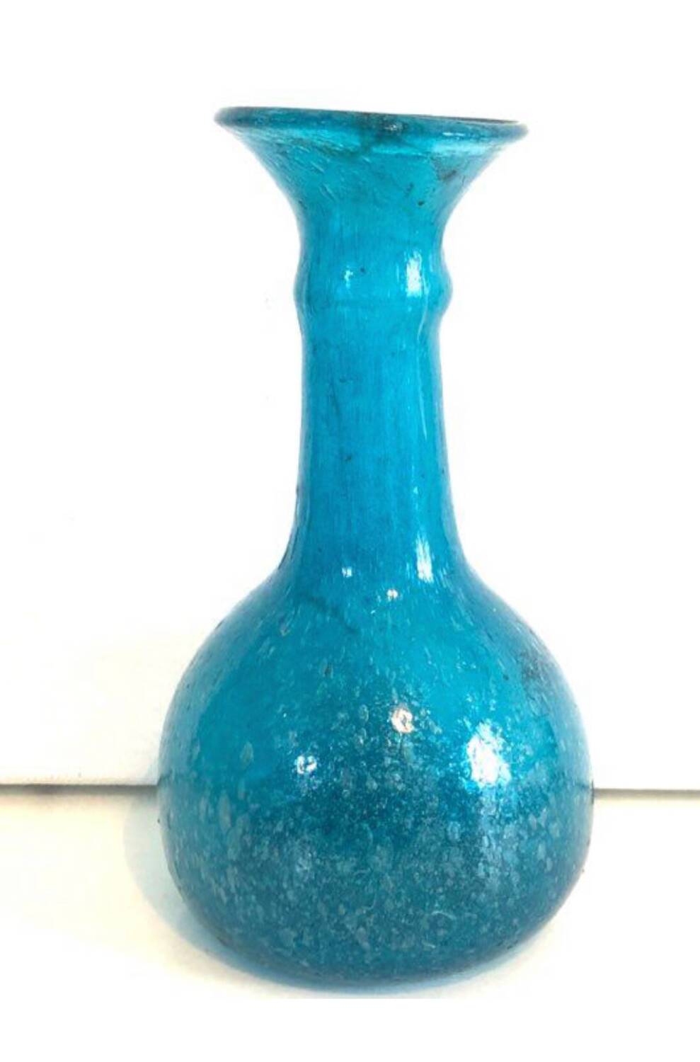 Blue blown glass vase