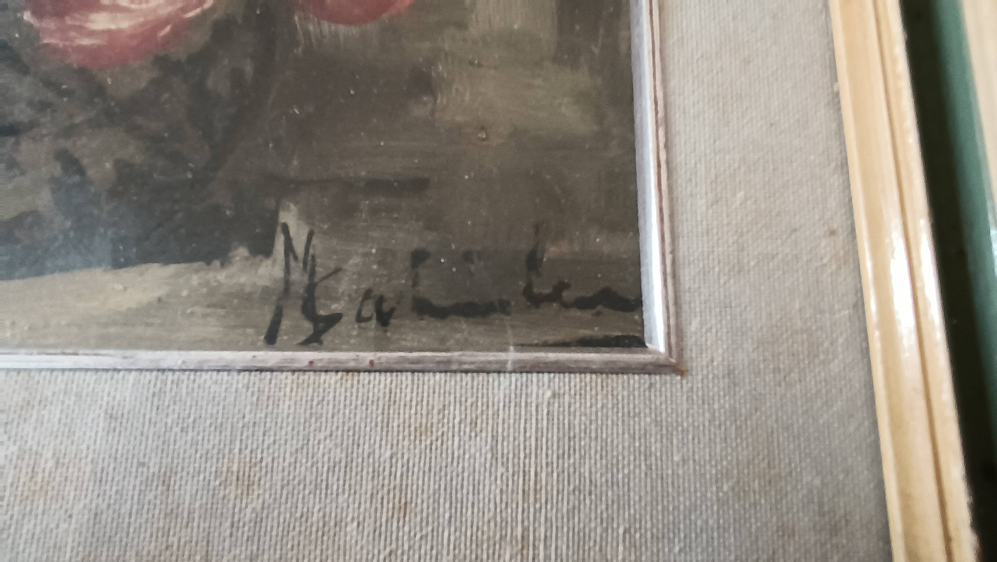 Peinture à l'huile sur fleurs de table mauro salimbeni (milan 1874-1942 turin)