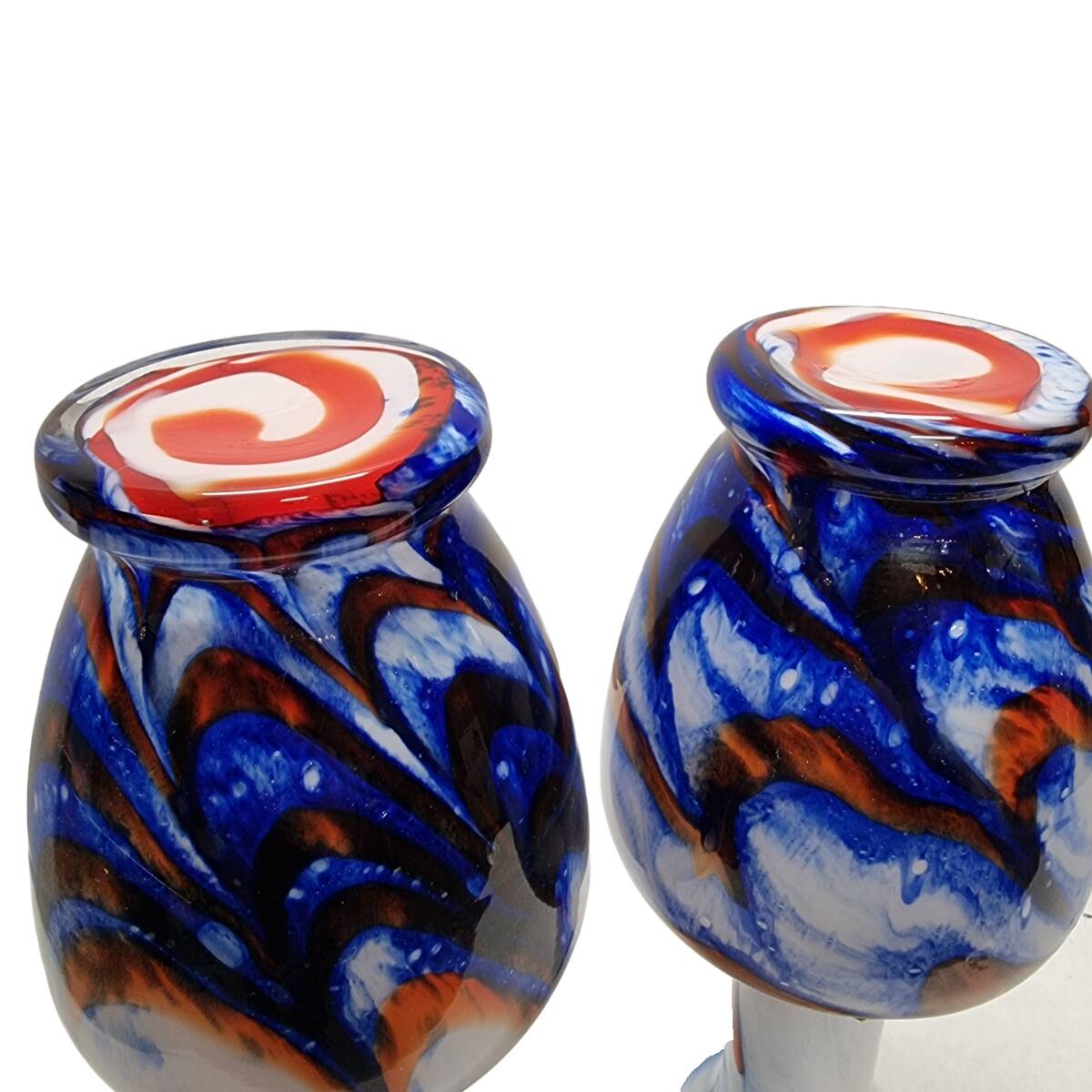 2 Vintage Italian Opaline Vases, 1950s