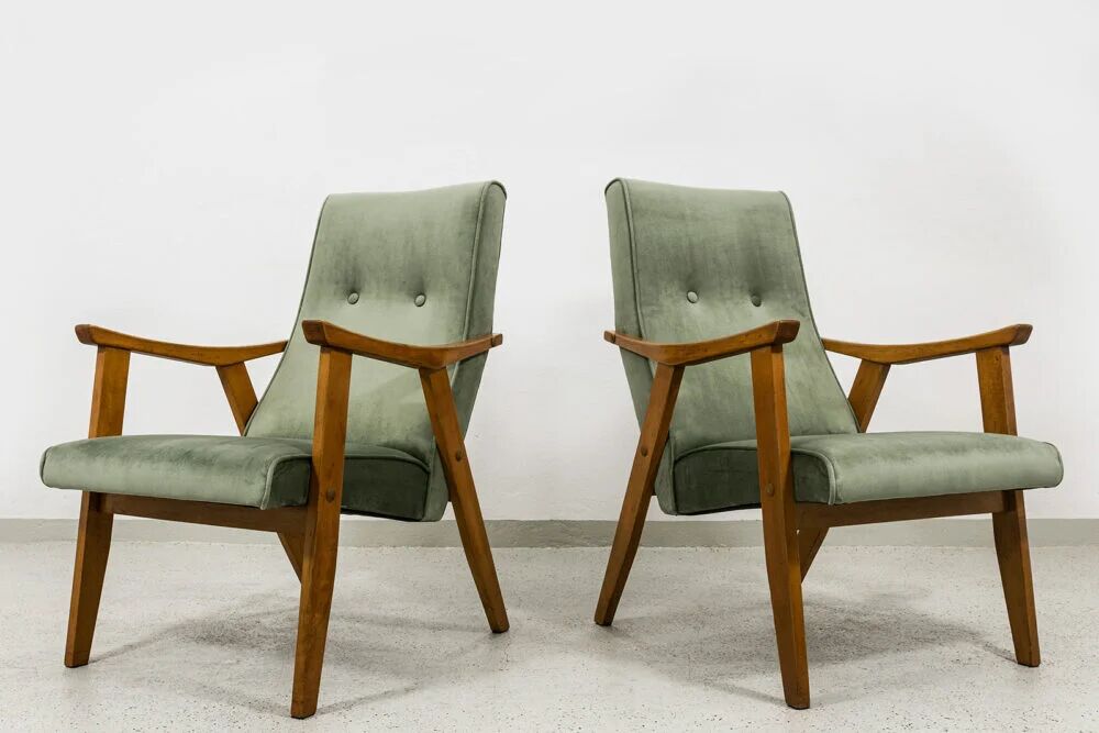Mid Century Armchairs By Edmund Homa Gfm 18, Poland, 1960s, Set Of 2