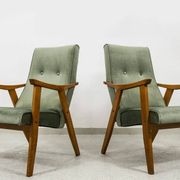 Mid-Century armchairs by Edmund Homa Gfm 18, Poland, 1960s, set of 2