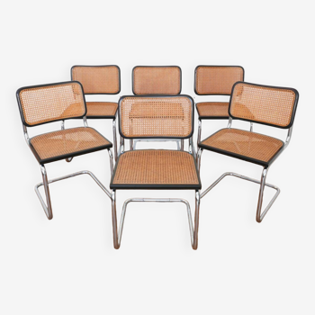 6 Chaises Cesca B32 Breuer Made in Italy - Cannage assises refait