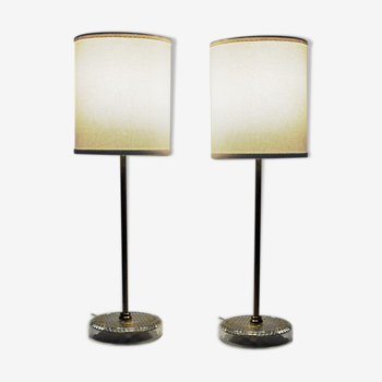 Classic design pair of brass table lamps from EM Eskilstuna - made in the 1960s Sweden. Great as a p